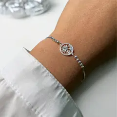 JOYERIA D'PILMER - PULSERA DE PLATA DIJE FLOREADO