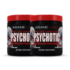 INSANE LABZ - PACK X 02 - Psychotic Rojo 30 servicios - Fruit Punch / Pre entreno Psychotic Red