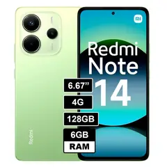 XIAOMI - SMARTPHONE REDMI NOTE 14  LIME GREEN 6GB + 128GB AMOLED (Hasta 6GB de ext MEMORIA DINAMICA )