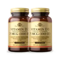SOLGAR - PACK X 02 - Vitamina D3 - 25 MCG (1000IU) 100 cápsulas