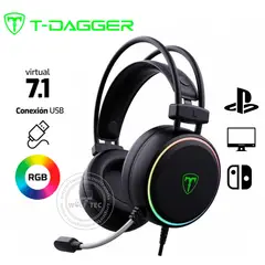 T-DAGGER - Audifono Gamer SONA T-RGH304 7.1 RGB USB