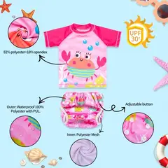 ALVABABY - Traje de Baño - 0-1 año - Cangrejo