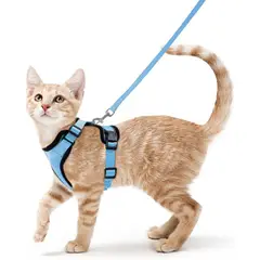 IMPORTADO MC - Perchera para Gato Ajustable a Prueba de escape con Correa Talla XS Color Azul Claro