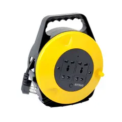 OPALUX - Carrete de Cable Portátil con 4 Salidas 10 Metros OP-R404Y