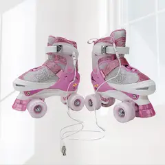 OKA - Patines Niñas 4 Ruedas Luces Talla S Regulables 30 AL 33