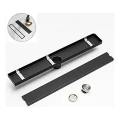 GENERICO - Rejilla Desague Invisible 60cm Trampa Antiolor Acero Black