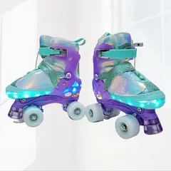 OKA - Patines Niñas 4 Ruedas Luces Talla S Regulables 30 AL 33
