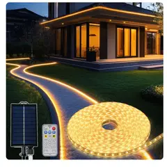 GENERICO - Tira de Luces Solares Tipo Manguera 20M 1280 LED IP68 con Batería 3600mAh para Exteriores