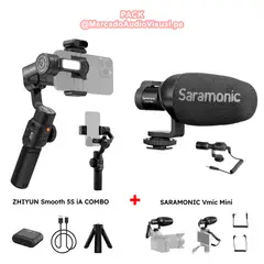 ZHIYUN - - Smooth 5S iA COMBO - Gimbal Estabilizador para SmartPhone + Micrófono SARAMONIC - Vmic Mini