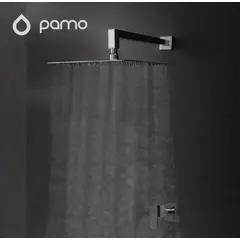 GENERICO - Llave De Ducha Manija Cuadrada Pagua Fría Acero Brillante Plateado Brillante