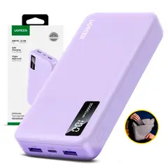 UGREEN - Power Bank 20000 Mah Tipo C 20W PD Pantalla LED Lila