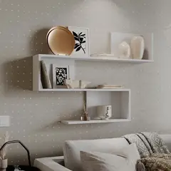 PELIKANO - Repisa Flotante Jhir Melamina 110x80x15cm Blanco