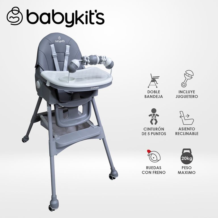 NUEVA Silla de Comer Steps Plus Gris
