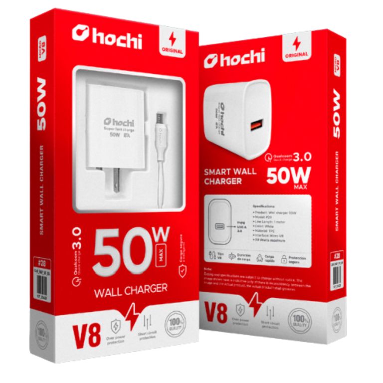 CARGADOR CARGA RAPIDA 50W USB V8 PARA CELULARES