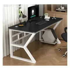GENERICO - Escritorio Gamer o Mesa de oficina Multifuncional Blanco y Negro