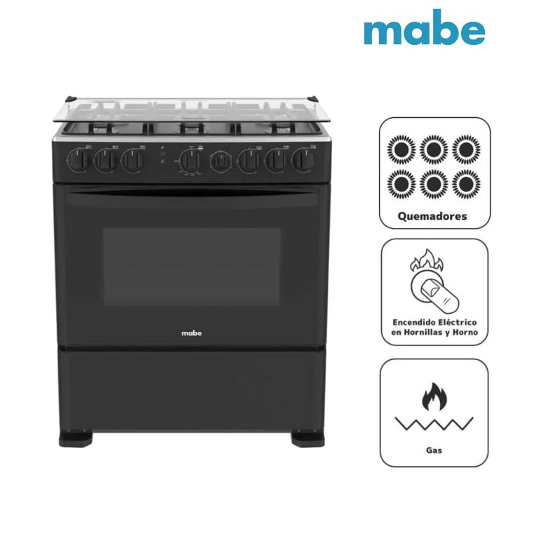 COCINA A GAS 6 QUEMADORES CMP3020FN1 NEGRO