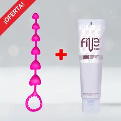 DR PINKY - Plug Cuentas Anales Dilatador Lily + Lubricante Five Base de Agua