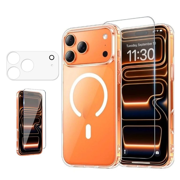 Funda Transparente Magsafe + Protector de Pantalla y Cámara para iPhone 17 Pro