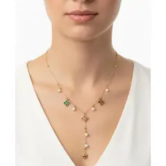 GENERICO - Collar de flores colorido de acero Inoxidable