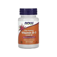 NOW - Vitamina D3 en Cápsulas 2000 IU x 120 u - Foods