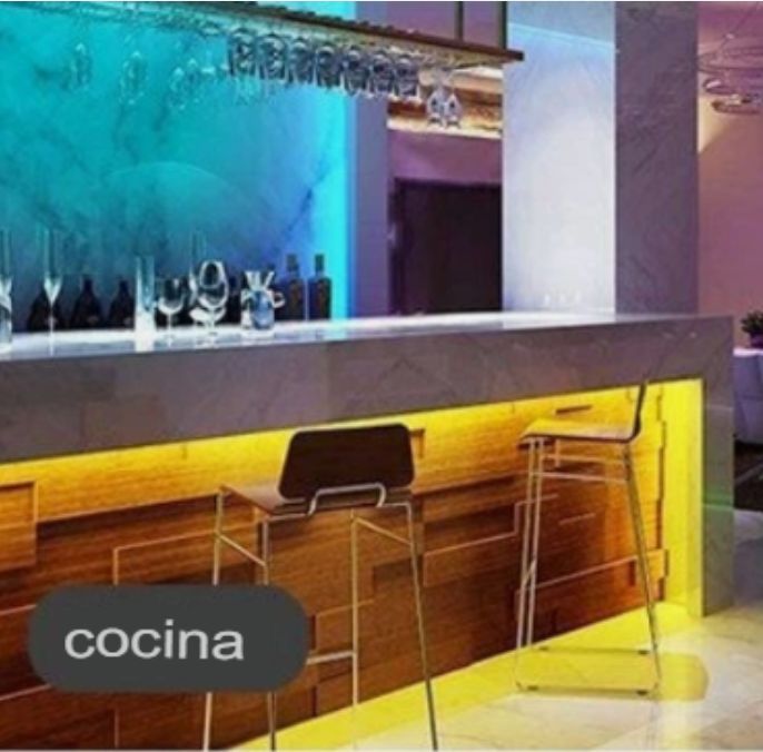 LUCES LED TIRAS DE NEÓN LED RGB CUERDA 5 MT IMPERMEABLES CON CONTROL DECORACIÓN INTERIOR–EXTERIOR