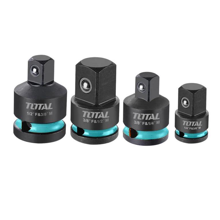 Set 4 Adaptadores de Impacto Cr-Mo 1/4" 3/8" 1/2" TOTAL