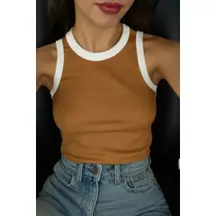 AMA OUTFITTERS - TOP DE RIBBED BICOLOR