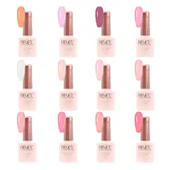 REVE'L PROFESSIONAL - PACK DE 12 RUBBER BASE GLITTER