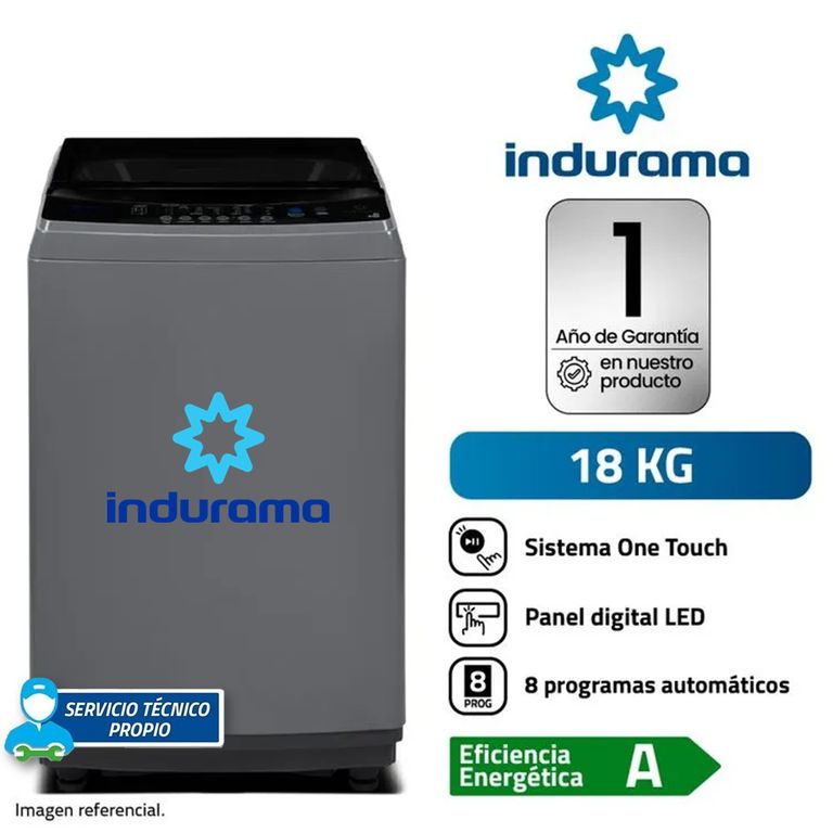 Lavadora Automática 18 Kg LRI-18DGR Color Gris Oscuro