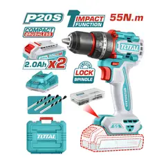 GENERICO - Taladro Percutor Compaccto LI-ION 20V 2X20AH Brushless Maletin - TIDLI20558