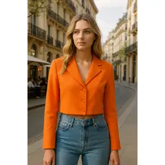 AMA OUTFITTERS - BLAZER TIPO CROP CON BOTONES