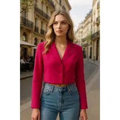 AMA OUTFITTERS - BLAZER TIPO CROP CON BOTONES