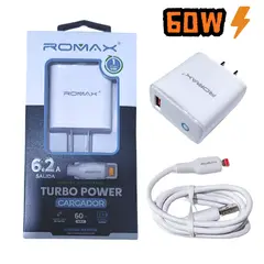 ROMAX - CARGADOR CARGA RAPIDA 60W 62A LIGHTNING PARA CELULARES