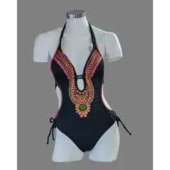 GENERICO - Trikiny Ropa de Baño BORDADO AMANO Negro Talla ML 34b 36b DEALCOBA