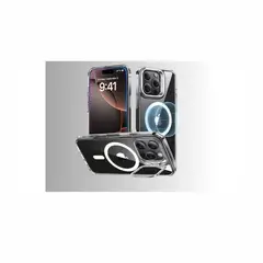 SPACE - MAGSAFE CON PARANTE DE CAMARA PARA IPHONE 15 pro max - TRANSPARENTE