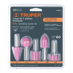 TRUPER - Juego De 5 Piedras Montadas 14 Uso General 11680
