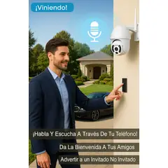 GENERICO - FOCO CÁMARA ESPÍA DE SEGURIDAD SMART VIGILANCIA CON ALTAVOZ WIFI