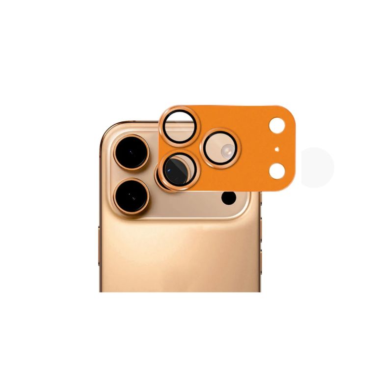 Protector de Cámara para IPH 17 pro AR + AF NARANJA Metal completo