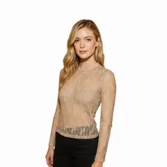 AMA OUTFITTERS - POLO LACE MANGA LARGA DE ENCAJE