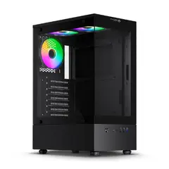 ENKORE - Case Valente ENC-5011 ATX con Vidrio Templado y 3 Ventiladores ARGB Mirror Inner