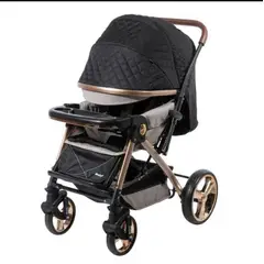 EBABY - Coche para Bebe Reclinable Mango Reversible Beige