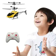 GENERICO - Mini Dron Helicóptero Amarillo Control Remoto Regalo Navidad Genieka