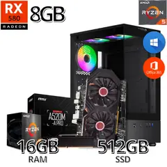 AMD - PC Gamer Ryzen 5 /Grafica 8GB / 16GB RAM / SSD 500GB / Case gamer