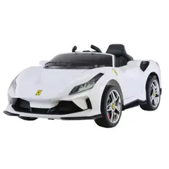 OEM - Carro Eléctrico Coche Deportivo Blanco Estilo Ferrari F8 - Carro a Batería Para Niños