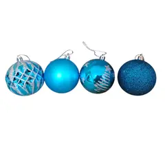 GENERICO - ADORNO NAVIDEÑO DE VIDRIO BRILLANTE DE 6.50 CM AZUL