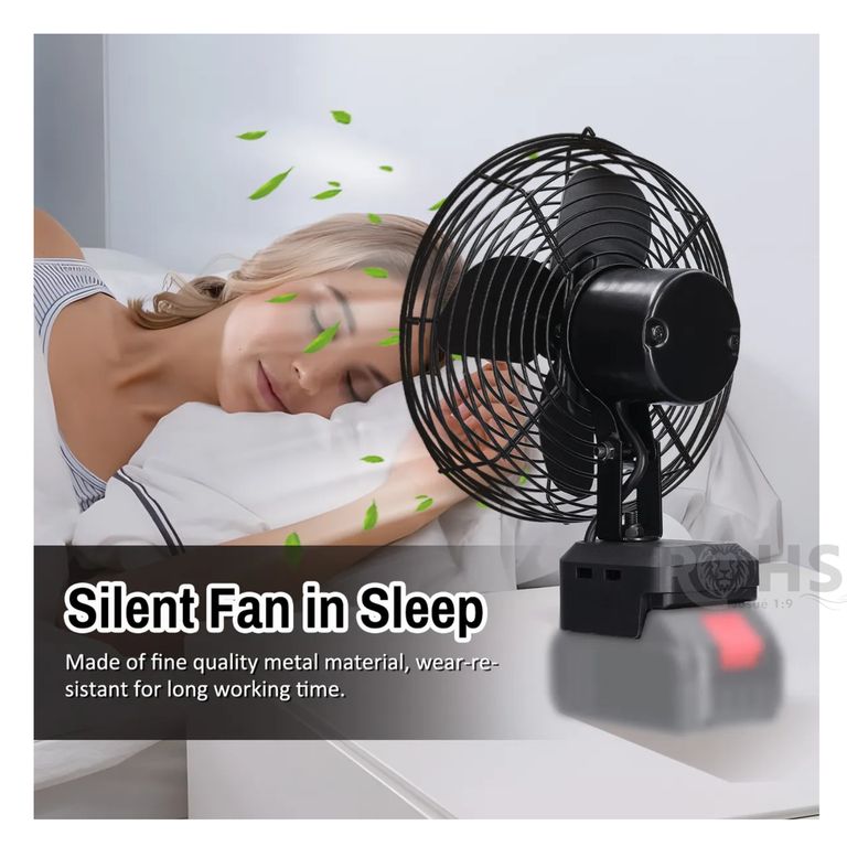 Ventilador Portátil de Mesa con Batería de Litio Recargable