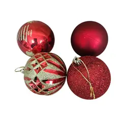 GENERICO - PACK 24 BAMBALINAS ESFERAS NAVIDEÑAS DECORACION ROJO
