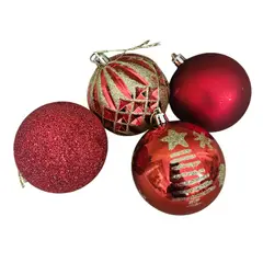 GENERICO - ADORNOS DE ESFERAS DE NAVIDAD 24 UND ROJO