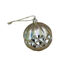 GENERICO - ADORNOS DE ESFERAS DE VIDRIO DE 6.50 CM CON DISEÑO DE ARBOL DORADO