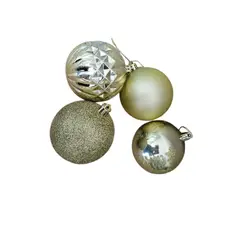 GENERICO - ADORNOS DE BOLAS DE COPO DE NIEVE DORADO CON PURPURINA DORADO